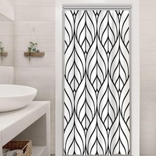 Stall Shower Curtain Small Black and White Striped Shower Curtain Set for Bat...