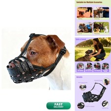 Chirarra PVC Woven Basket Dog Muzzle Medium Large Sized Dogs - Pitbull