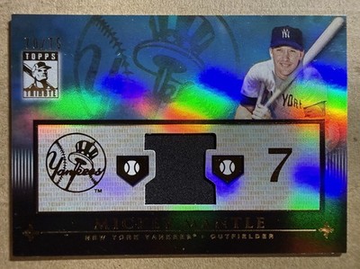 2010 Topps Tribute Mickey Mantle Jersey Blue /75 Yankees Certified Memorabilia🔥