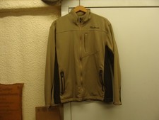 Ariat Softshell Jacket Men's LARGE Logo Full Zip Pockets Tan  Black - WARM