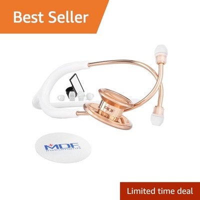 MDF Instruments MD One Titanium Stethoscope, Rose Gold White
