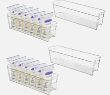 Vtopmart Breastmilk Storage Organizer Bins Clear Fridge Freezer Holders 2 Pack