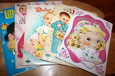 Vintage Lot 5 Paper Doll Books Baby & Dolls Cut