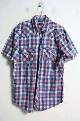 GAP Herren Hemd mit Nietenknöpfen und Gingham - Größe L Large (e55)