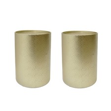 Metallic accent side table (set of two), textured appearance, iron frame