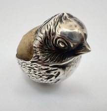 Sampson Mordan Hallmarked Silver Baby Chick Pin Cushion Chester 1910