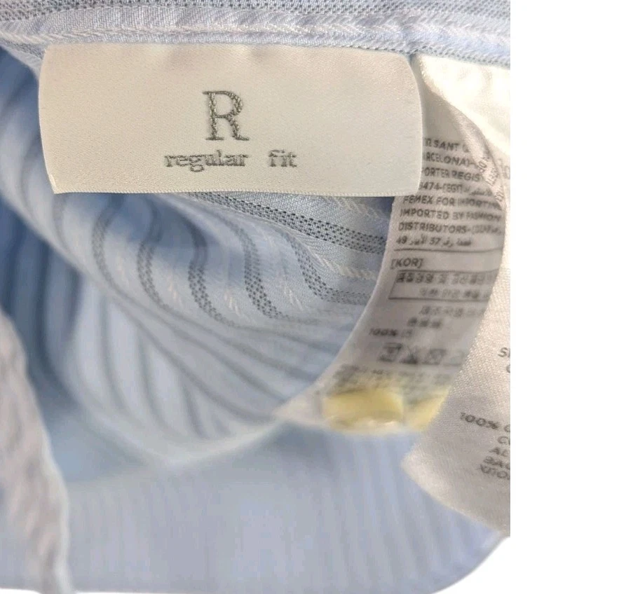 Camisa Ermenegildo Zegna Puño Francés Para Hombre 16-41 (Grande) Azul Blanco Azul Marino Rayas Foto 4 de 4