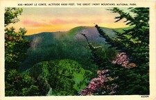 Postcard Mount Le Conte great smoky mountains national park