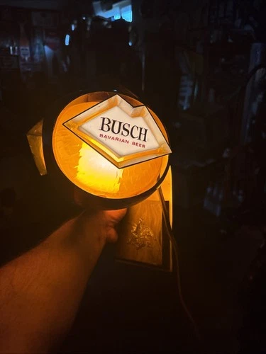 Vintage 1960’s Busch Bavarian Beer Wall Mount Light Up Globe Sign