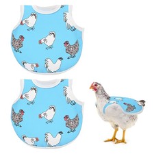 2-Pack Chicken Saddle, 4.9 Inch Polyester Back Protector Blue Base Chicken 