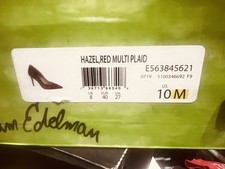 Sam Edelman Red Multicolor Plaid Women's Pointed Toe Stiletto Pumps Size 10