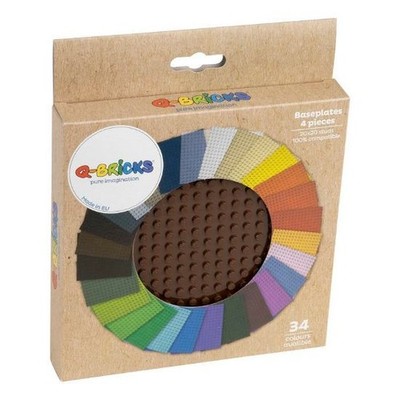 Q-Bricks - Basis Platte 20 x 20 Kartonbox 4 Stück - Farbe Nussbraun