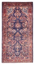 Vintage Hand-knotted Runner Rug 3'6" x 7'1" Traditional Oriental Wool Carpet