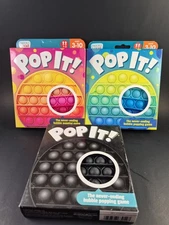 Lot of 3 Chuckle & Roar Pop It Fidget & Sensory Games Black Multi Color ALL NEW!