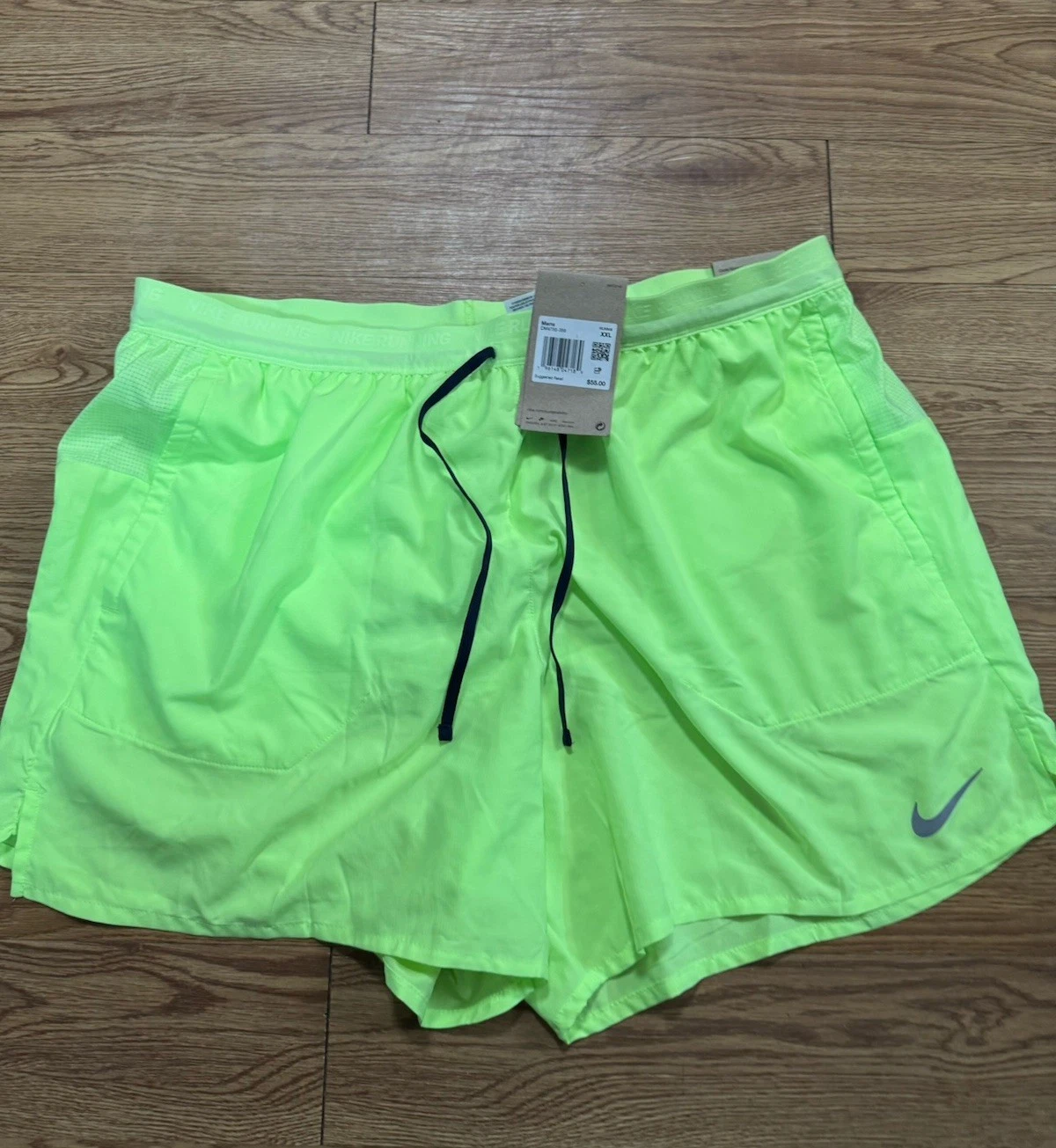 Nike Stride 5” Brief-Lined Dri-FIT Running Shorts -Volt- CJ5453-358 Men's 2XL