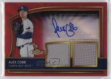 2011 Topps Finest Red Refractor Rookie Dual Relics 17/25 Alex Cobb Auto 0o48