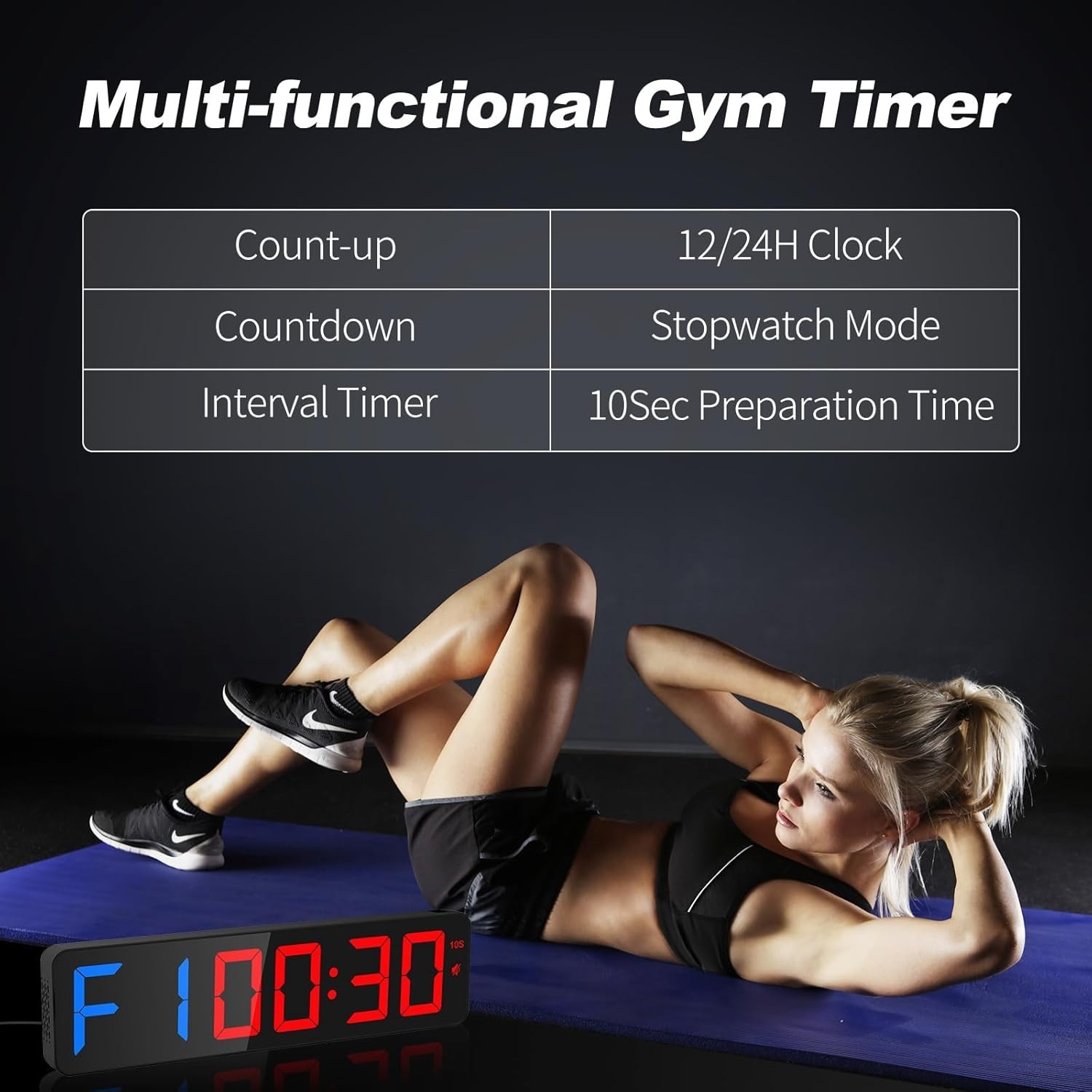 15" Gym Timer LED Wall Clock | Countdown Stopwatch