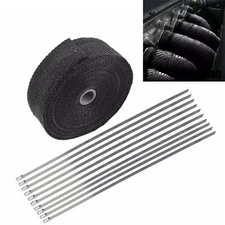 2" x 50FT Black Fiberglass Manifold Header Pipe Motorcycle Exhaust Heat Wrap