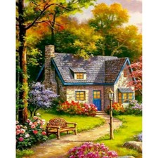 Paint By Numbers Adults kids Forest House DIY Painting Kit 40x50CM Canvas