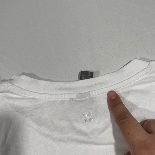 NWD Sweaty Betty [ Medium ] Mellow Asymmetric T-Shirt in White #T966 - Bild 7 von 12