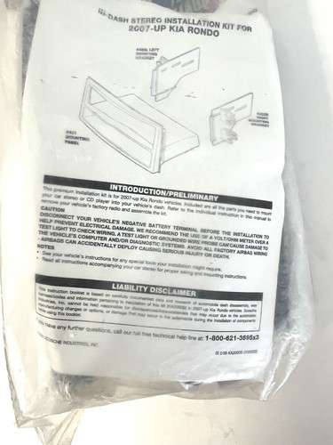 Best Kits and Harnesses BKKA2090B 2007-Up Kia Rondo DBL DIN Installation Kit NEW - Picture 8 of 12