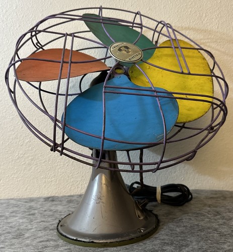 Antique Emerson Electric F77648-TE Fan 3-speed Oscillating Painted Vintage - Picture 2 of 18