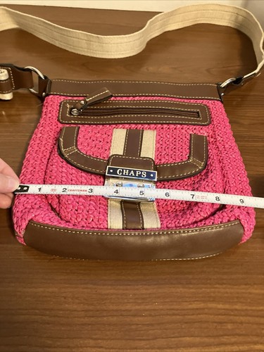 CHAPS Crochet Leather Crossbody Purse - Picture 14 of 15