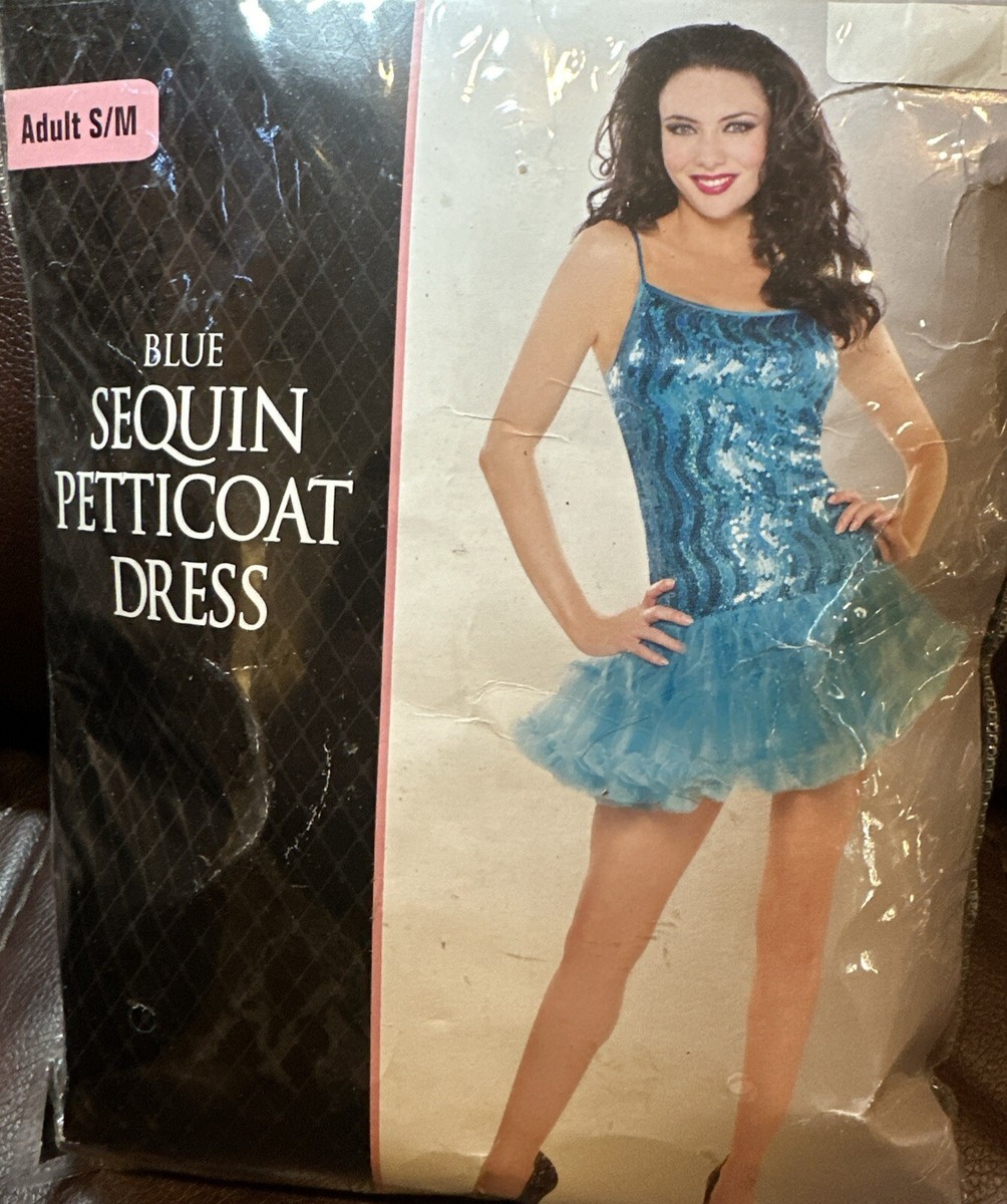 blue sequin dress halloween Hayley Lace-Up Back Sequin Mini Dress