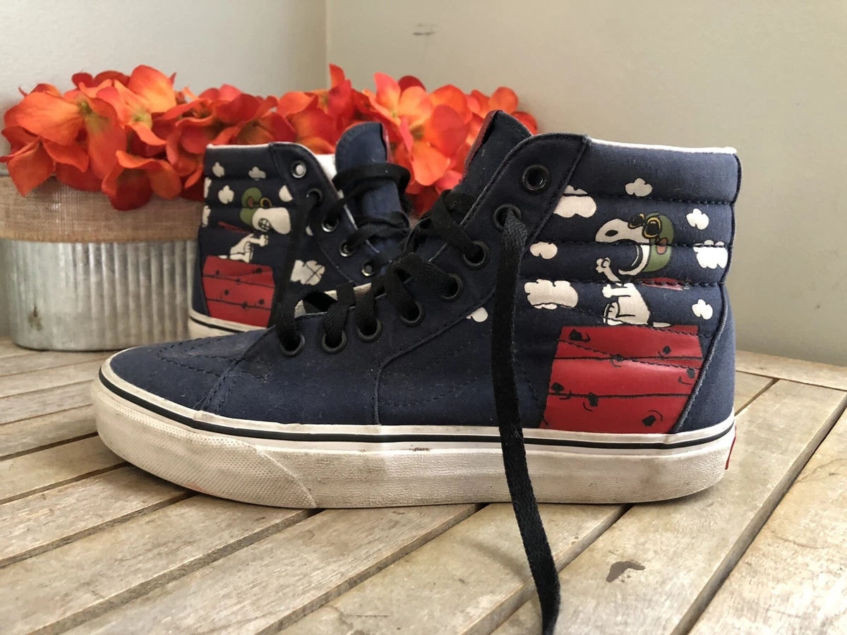 Vans Peanuts Snoopy Flying Ace Navy Youth/Womens Top Sneakers/W-7,Y-5 | eBay