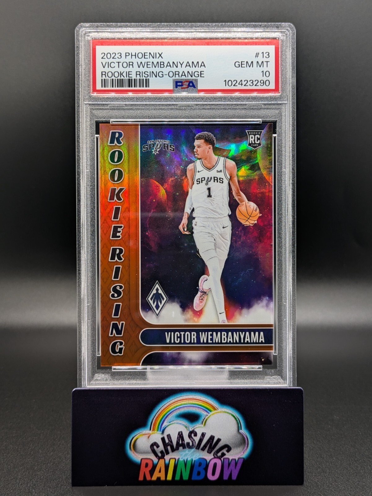2023 NBA Phoenix Victor Wembanyama RC Rookie Rising #13 ORANGE /49 PSA 10! Spurs