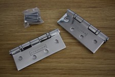 3 Pairs Crompton 4"(102mm) Polished Stainless Steel Door Hinges Cl 13 Certifire