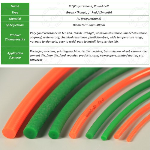 Polyurethane Round Drive Belting for Various Machinery Rough / Smooth 1.5mm-20mm - Picture 3 of 18