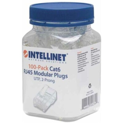 Intellinet Network Solition, CAT6 RJ45 Modular Plugs, 2-prong