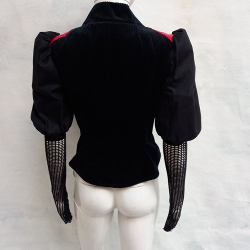 elegant short jacket clothing gothic vampire black velvet luxury iconic fashion - Picture 8 of 24