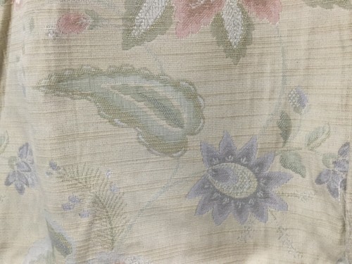 Window Seat Cushion Cover Plus 1.5 yds Matching Fabric Floral Beige R23 - Picture 6 of 10