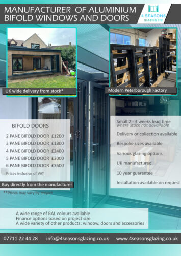 Aluminium Bi-fold Doors UK Manufacturer with Delivery and Installation 