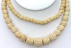Vintage Carved Natural Floral Beaded Necklace 26" — photo 9