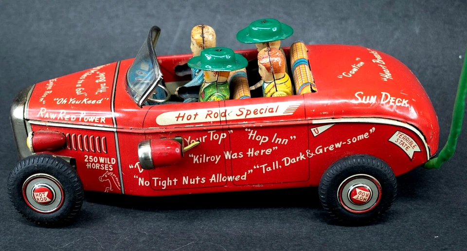 Control remoto a batería vintage Marx Line Mar Tin College Jalopy coche Foto 4 de 4