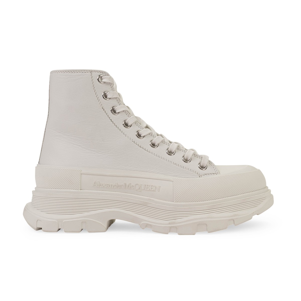 NIB ALEXANDER MCQUEEN H. BOOT TREAD SLICK WHITE BOOTS SIZE  display picture 3
