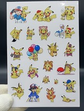 22pc Pokemon Sticker Wearing Hat Pikachu Small Various Design   1 1  Sheets