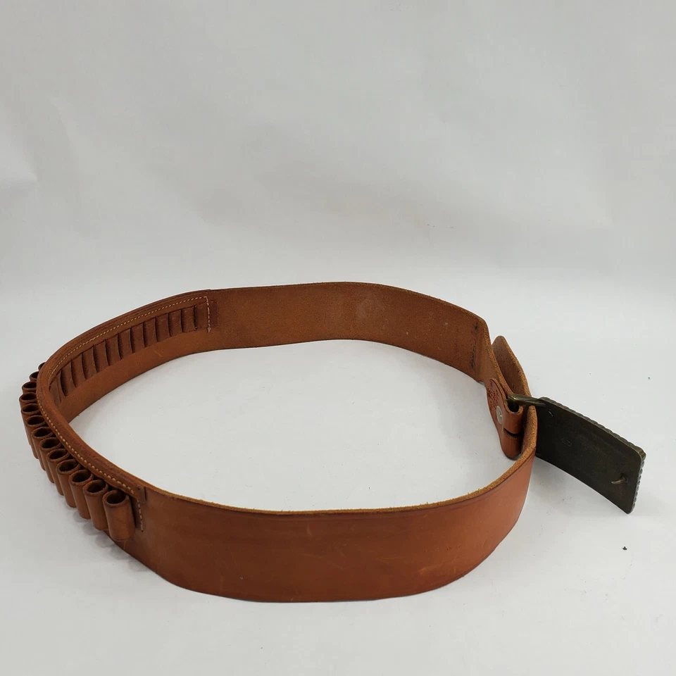 Cinturón Cartucho De Colección Bianchi #B15 .38/.357 Talla 36 Hebilla Águila 24 Lazos Cuero Foto 4 de 4