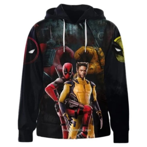 Deadpool Wolverine Cosplay Hoodie Superhero 3D Polyester Autumn Unisex - Picture 7 of 41