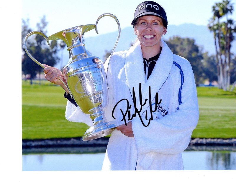 Pernilla Lindberg LPGA star hand signed autographed 8x10 golf photo Sweden f