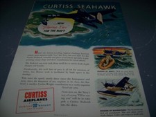 1945 CURTISS SC-1 SEAHAWK & GRUMMAN WIDGEON SEAPLANES...1-PAGE SALES AD..(533X)