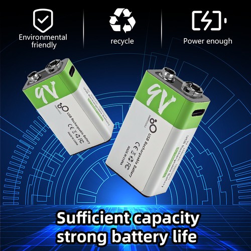 2/4x 9V Lithium Rechargeable Batteries 9 Volt Li-Ion Battery and Charger 5850mWh - Picture 14 of 19
