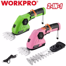 WORKPRO 2-IN-1 Cordless Grass Cutter Trimmer Hedge Shears Electric Hedge Trimmer