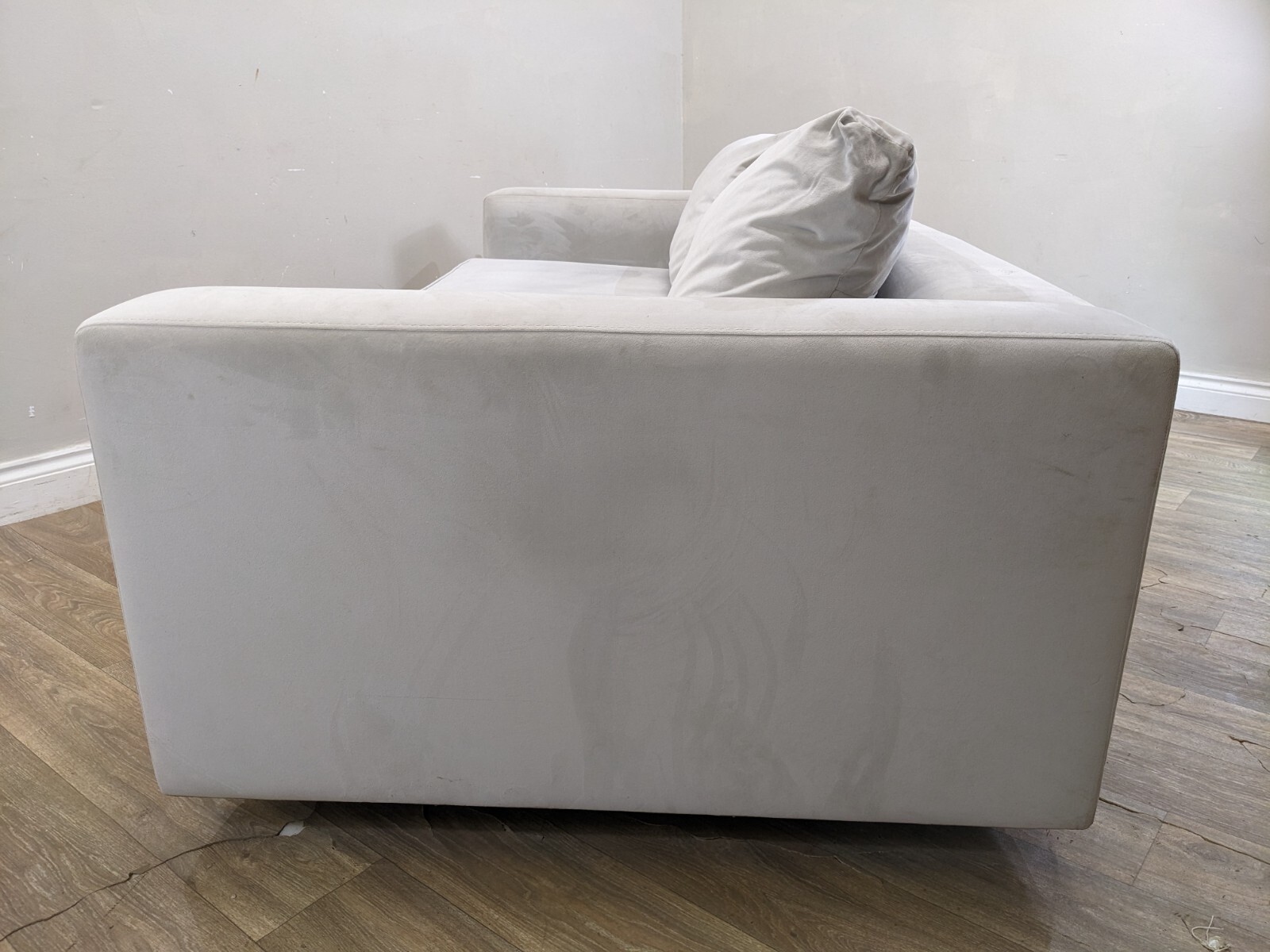 SOFA 3 Seater Debenhams Goodwood Grey Velvet Low Profile Removable Cushions eBay