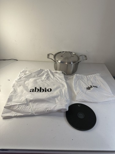 Abbio Stock Pot Stainless Steel/Cool Handle /6 Quart/Oven And Dishwasher Safe