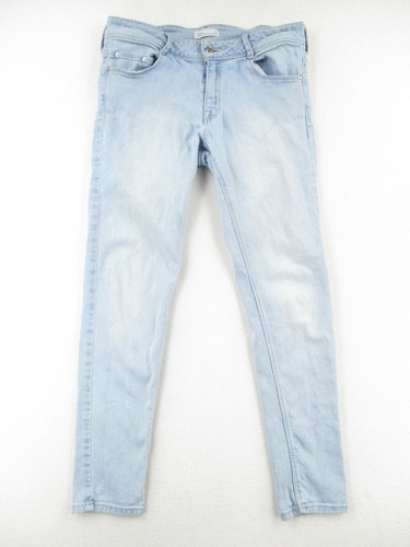 C\u0026A Jeans Women's 5 Blue Light Wash Stretch Slim Fit Distressed Cropped  Ankle | eBay