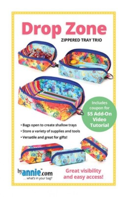 Drop Zone Patterns By Annie PBA 307  Three Sizes S,M & L Bag Tote